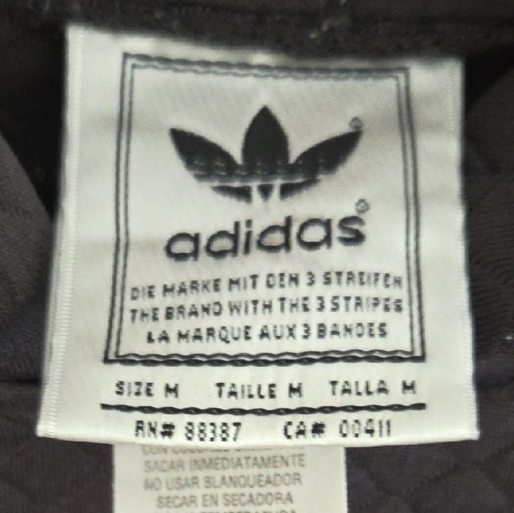 Vintage Adidas Originals Black Quilted Pullover with Brown Stripes - Picture 3 of 3